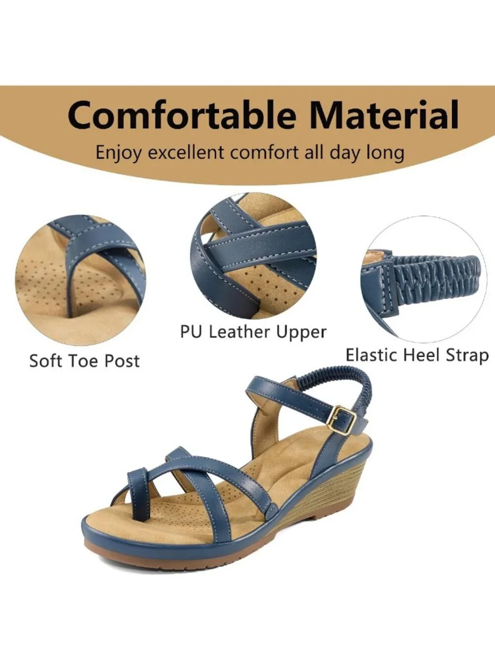 Stylish Women's Wedge Sandals - Comfortable Platform Shoes for Work & Casual